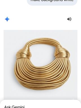 Gold Metallic Crescent Top Handle Bag Structured Designer Solid Accent. New